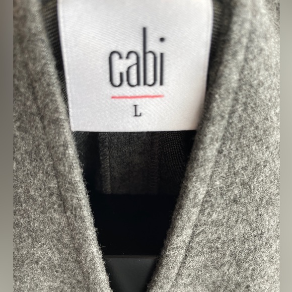 CAbi heatered grey Rebal Moto Asymmetrical Zip Up Flint Jacket size Large - Picture 3 of 4